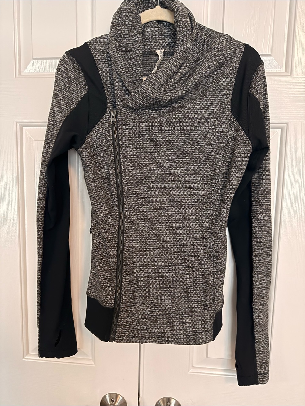 lululemon athletica Black and Gray Heathered Zip Hoodie